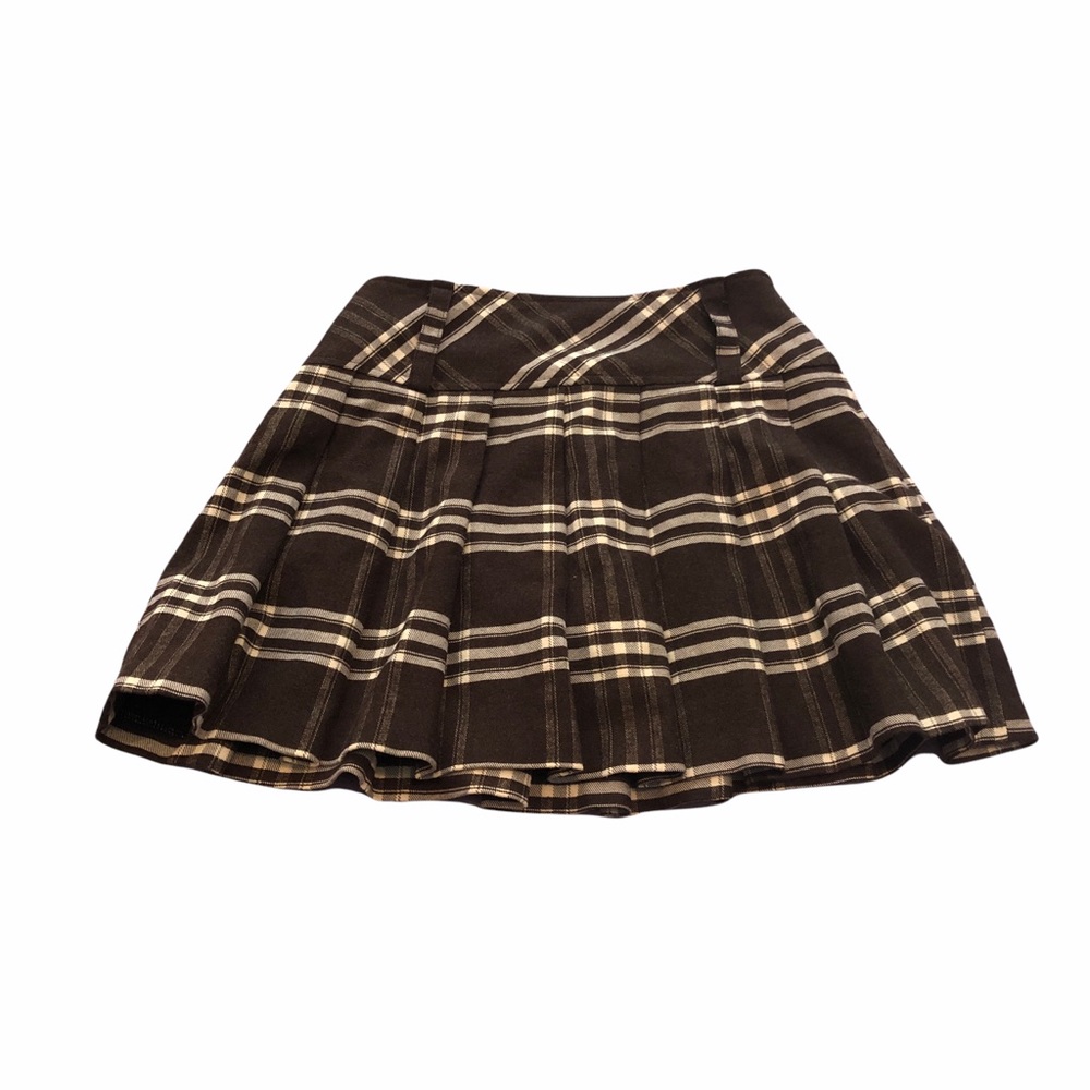 Pleated Plaid Skirt